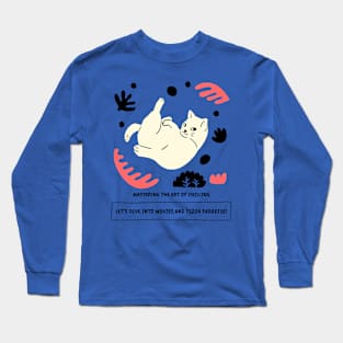 Mastering the art of chilling, funny cat Long Sleeve T-Shirt